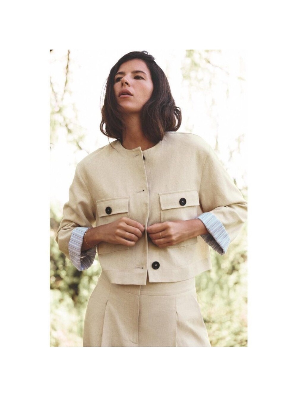 NWT ZARA linen blend cropped jacket - size small